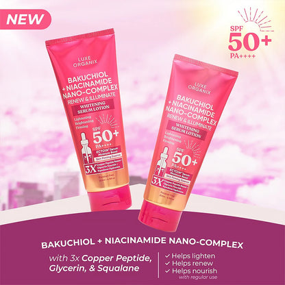 Luxe Organix Bakuchiol + Niacinamide Nano-Complex Serum Lotion SPF 50 200ml