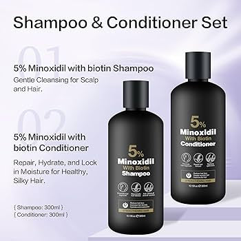 Kormesic 5% Minoxidil with Biotin Shampoo and Conditioner 300ml