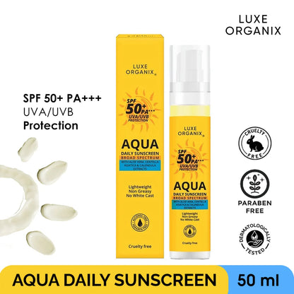 Luxe Organix Aqua Daily Sunscreen SPF50+
