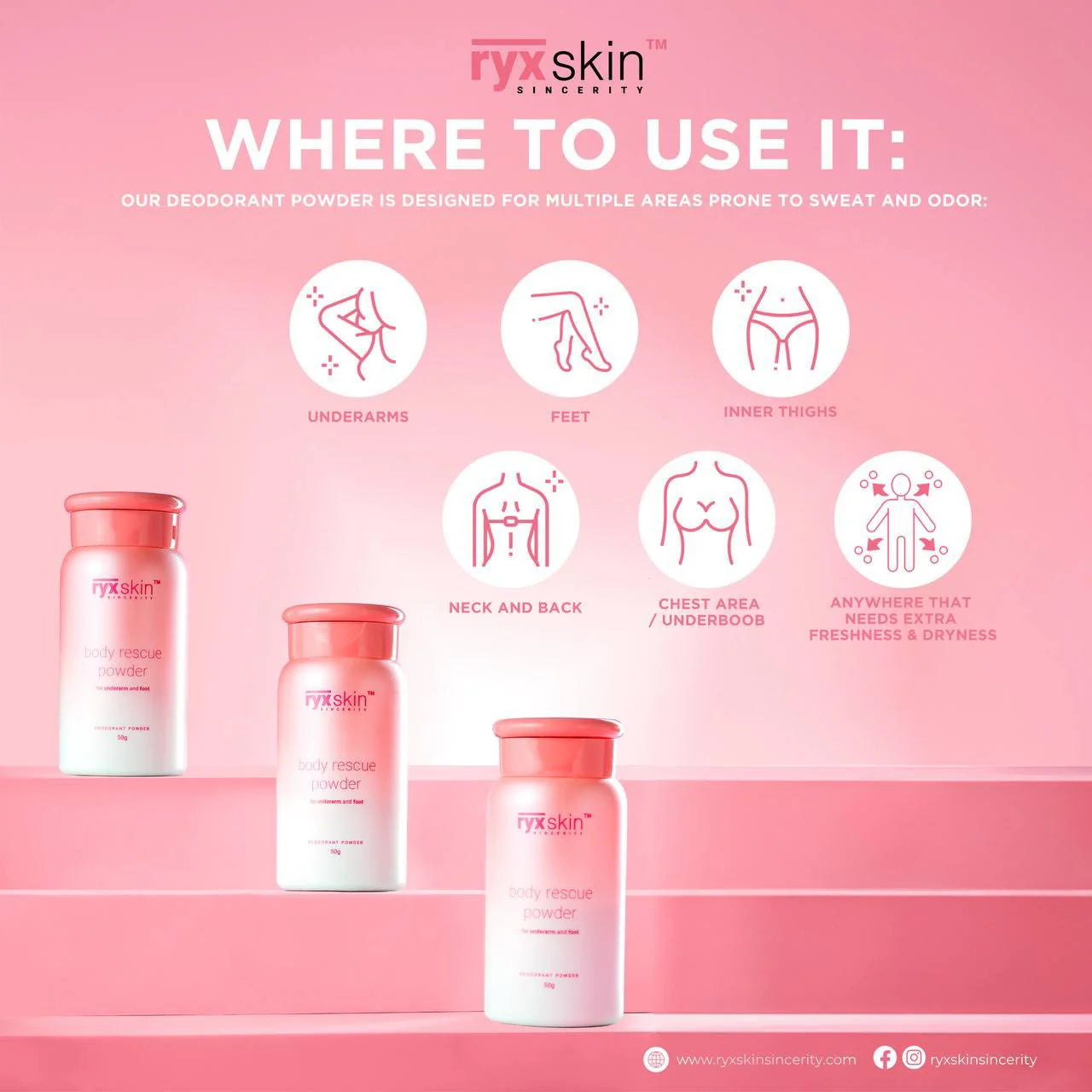 Ryx Skin Body Rescue Deodorant Powder 50g