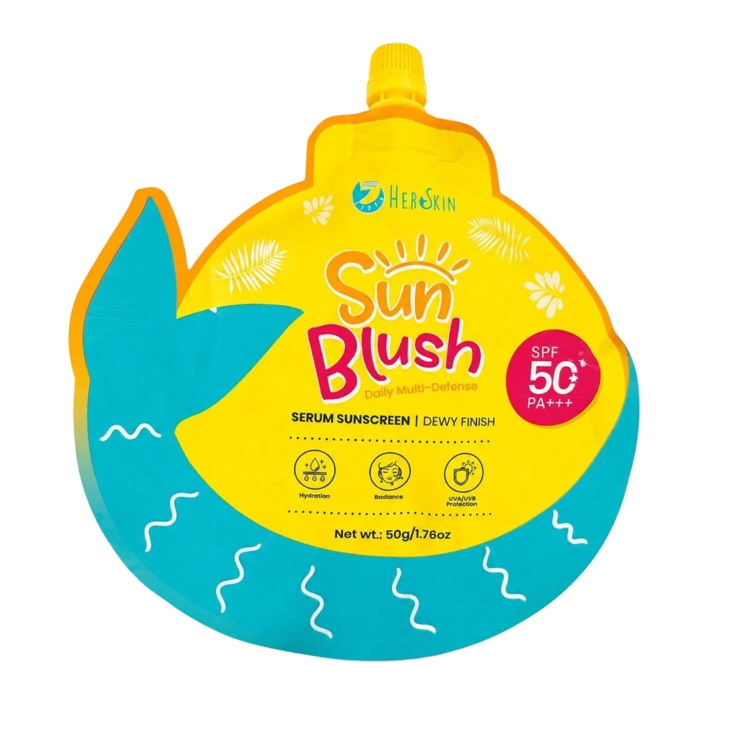 HERSKIN SUN BLUSH DAILY MULTI-DEFENSE SERUM SUNSCREEN SPF 50+ PA+++ | DEWY FINISH | 50G