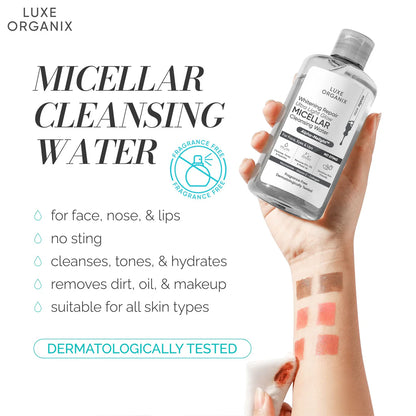 Luxe Organix Whitening Repair Ultra Light Glow Micellar Cleansing Beauty Water 300mL