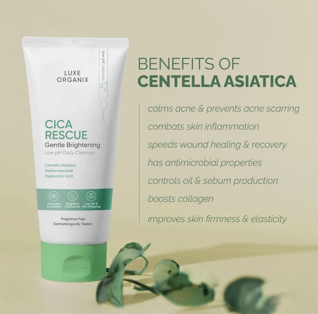 Luxe Organix Cica Rescue Gentle Brightening Low pH Daily Cleanser