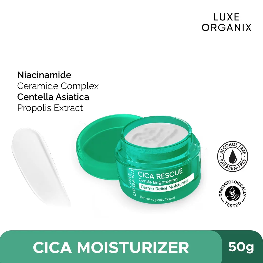 Luxe Organix Cica Rescue Gentle Brightening Derma Relief Moisturizer