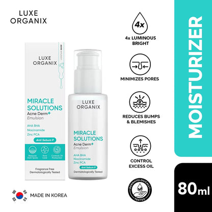Luxe Organix Miracle Solutions AHA/BHA Acne Derm+ Emulsion