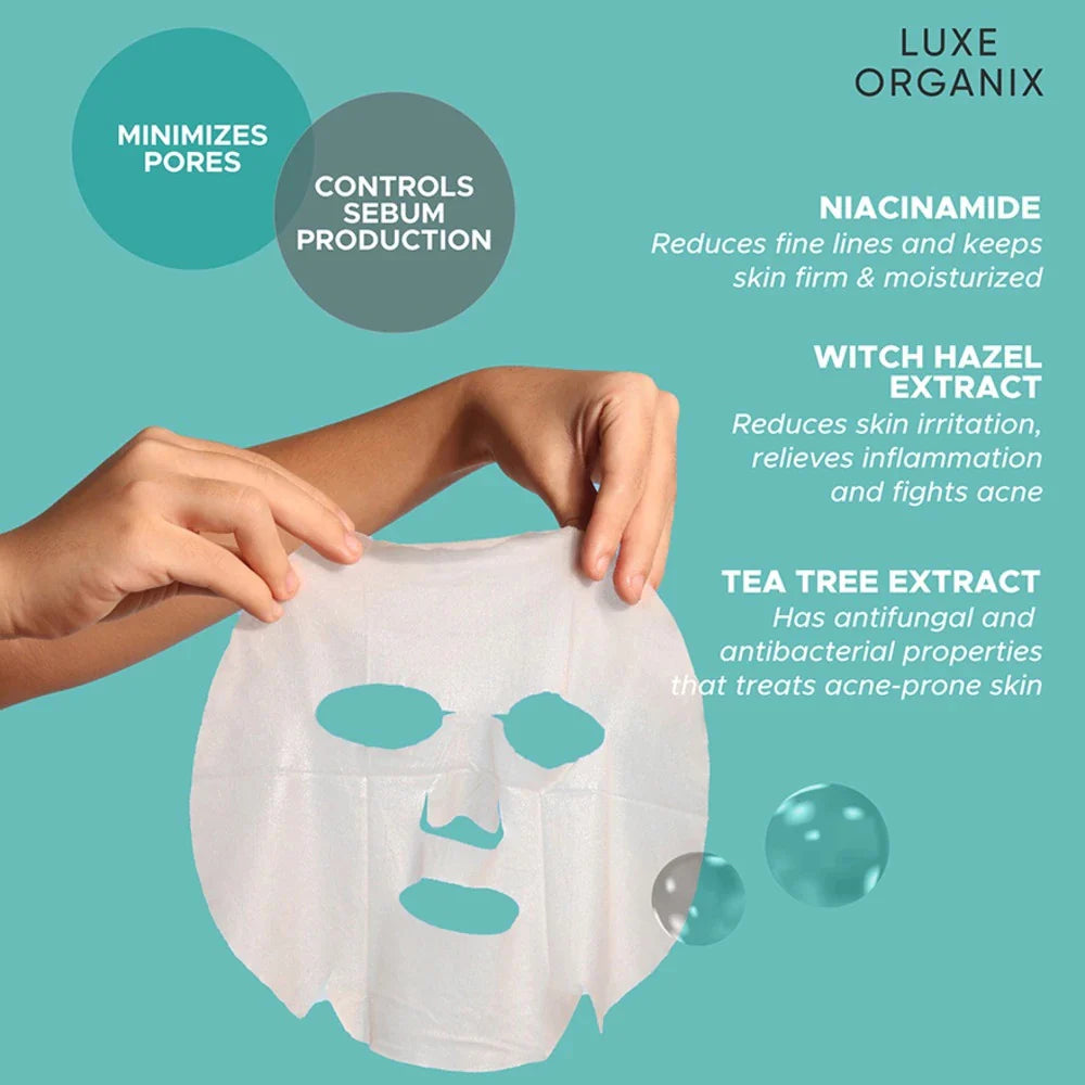 Luxe Organix Miracle Solutions Acne Derm+ Serum Boost Sheet Mask