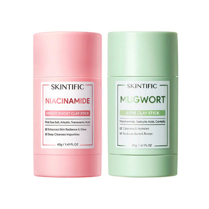 Skintific Clay Stick Bundle (Bright Boost + Mugwort Acne)