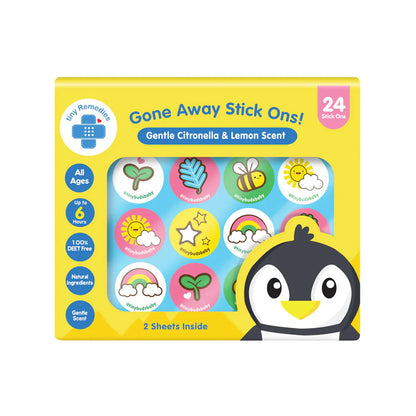 Tiny Buds Gone Away Stick Ons Gentle Citronella and Lemon Scent (24 Stickers)
