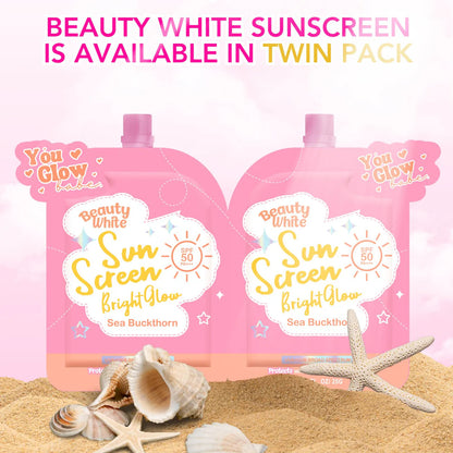 You Glow Babe Beauty White Sunscreen Bright Glow SPF 50 PA+++ Twin Pack
