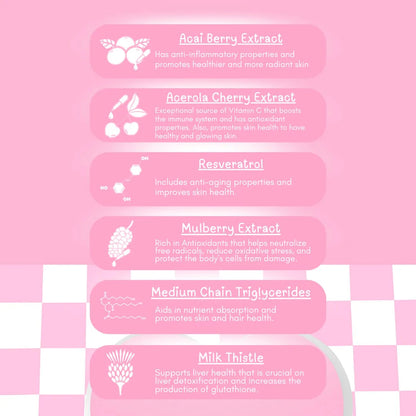 Dear Face Beauty Milk Strawberry Glutathione Drink (Bundle of 6)