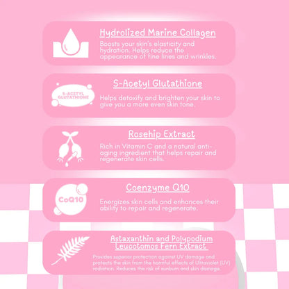 Dear Face Beauty Milk Strawberry Glutathione Drink (Bundle of 6)