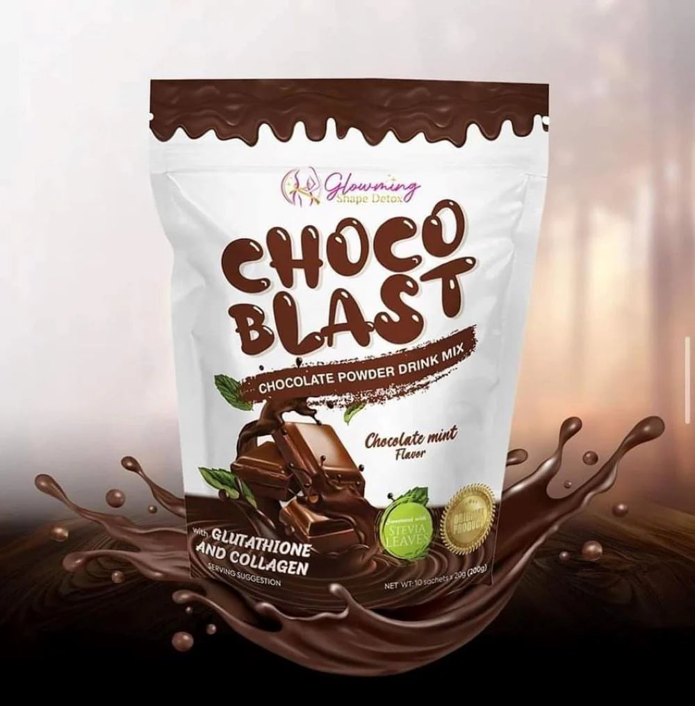 Glowming Shape Choco Blast by CC - Chocolate Mint Flavor, 10 Sachets