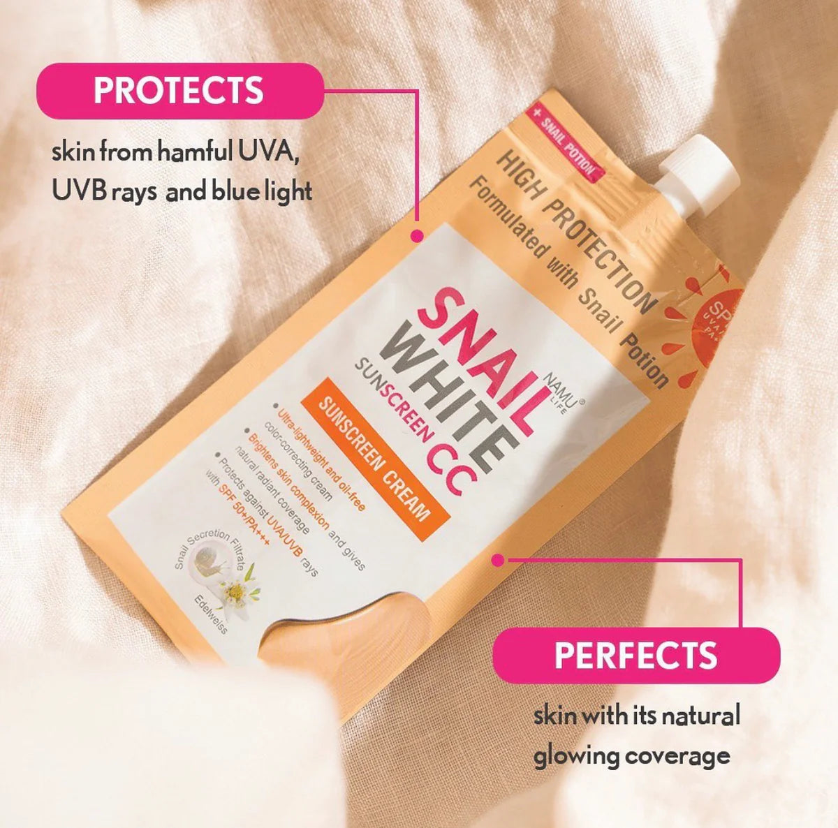 SNAILWHITE
CC SUNSCREEN SPF 50+ PA+++ 6ml