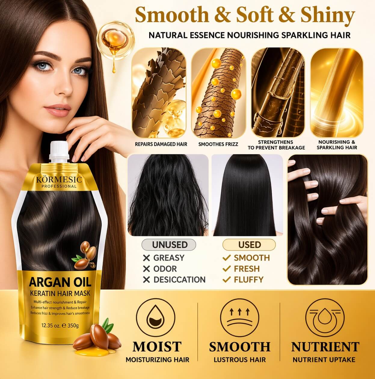 Kormesic Botox + Argan Oil Keratin Hair Mask 350ml BUNDLE