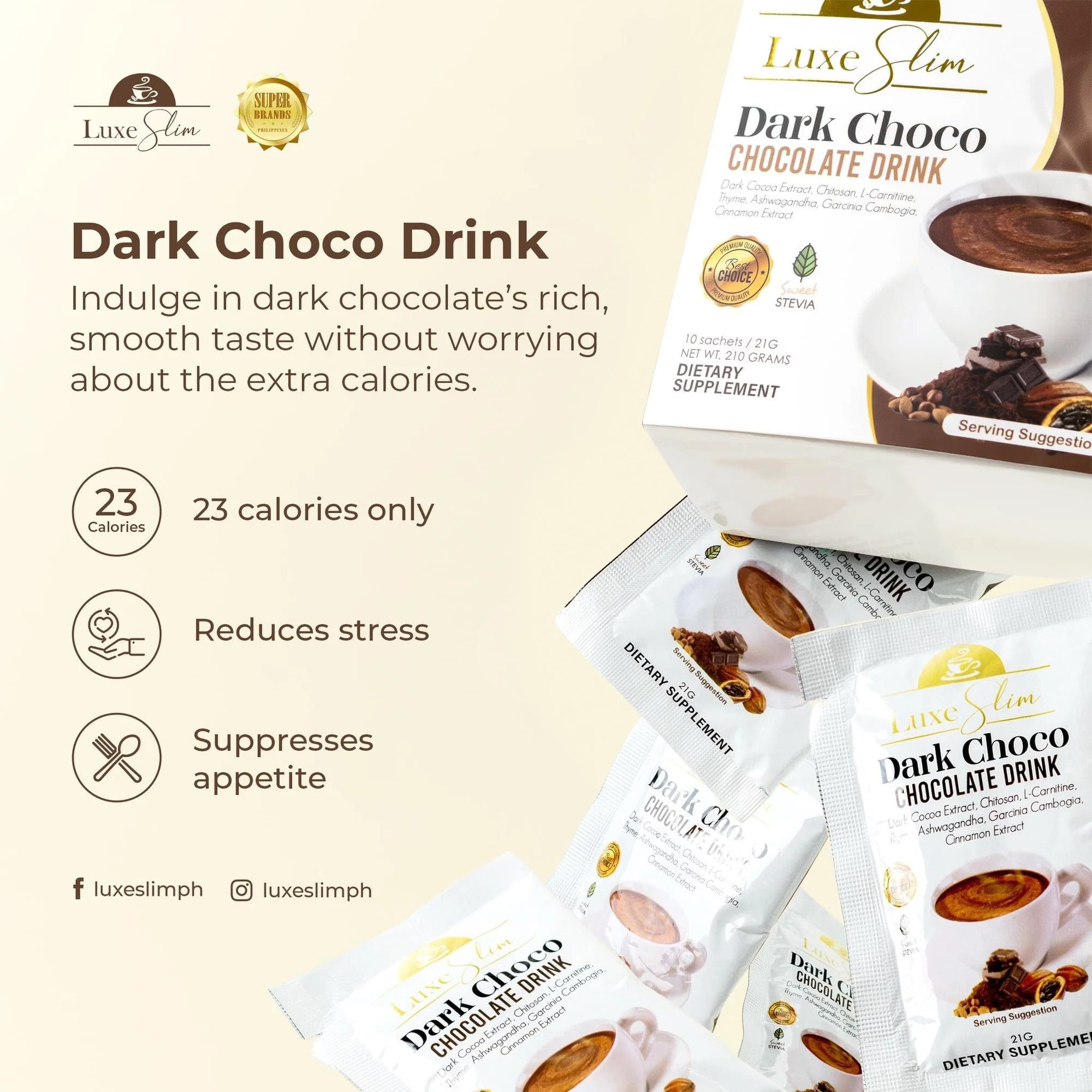 Luxe Slim Dark Choco Chocolate Drink